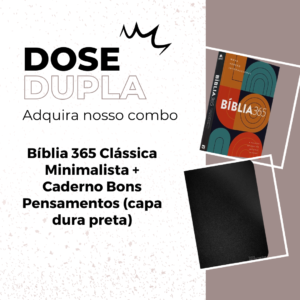 Combo: Bíblia 365 Clássica Minimalista | NVI | letra grande +  Caderno com Bons Pensamentos | Capa Dura Preta.