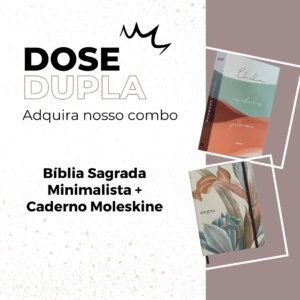 Combo: Bíblia Sagrada Minimalista | NVI | letra normal+  Caderno Moleskine | Capa Pauta, capa alegria